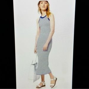 Michael Kors Stripes Halter Viscose Dress